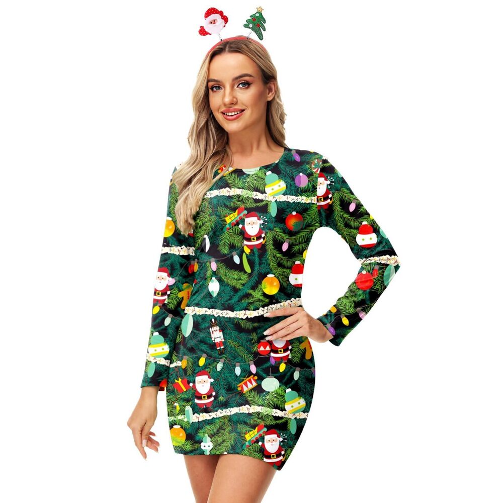 7223 Christmas Dresses Winter Party Holiday Ugly Dress Outfit 2XL